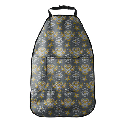 Owl Knitted Pattern Print Car Seat Organizers