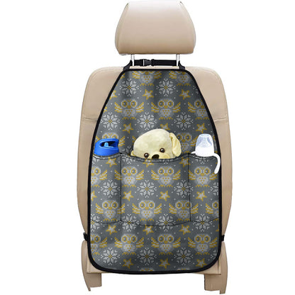 Owl Knitted Pattern Print Car Seat Organizers