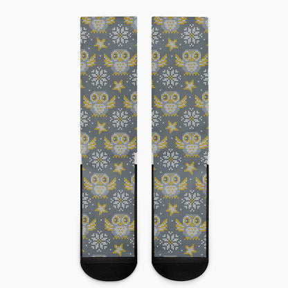 Owl Knitted Pattern Print Crew Socks