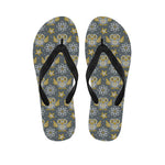 Owl Knitted Pattern Print Flip Flops
