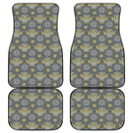 Owl Knitted Pattern Print Front and Back Car Floor Mats
