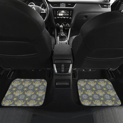 Owl Knitted Pattern Print Front and Back Car Floor Mats