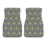 Owl Knitted Pattern Print Front Car Floor Mats
