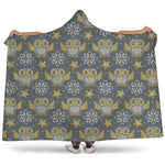 Owl Knitted Pattern Print Hooded Blanket