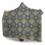 Owl Knitted Pattern Print Hooded Blanket