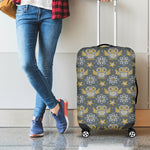 Owl Knitted Pattern Print Luggage Cover