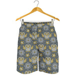 Owl Knitted Pattern Print Men's Shorts