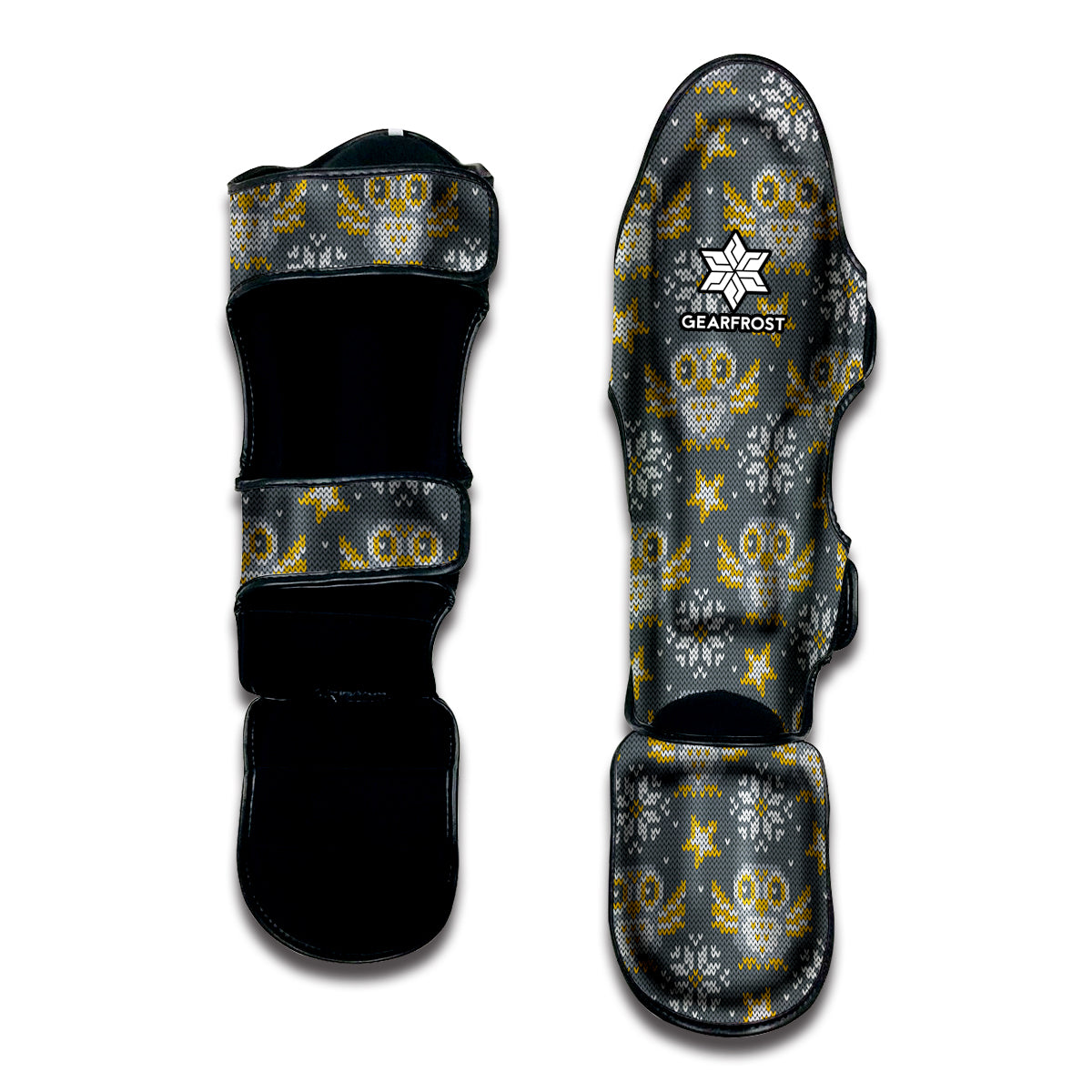 Owl Knitted Pattern Print Muay Thai Shin Guard