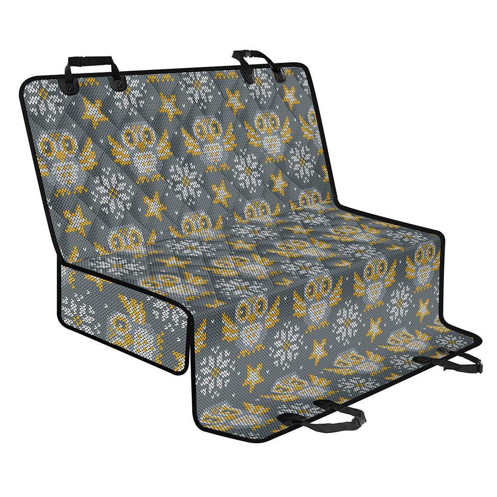 Owl Knitted Pattern Print Pet Car Back Seat Cover