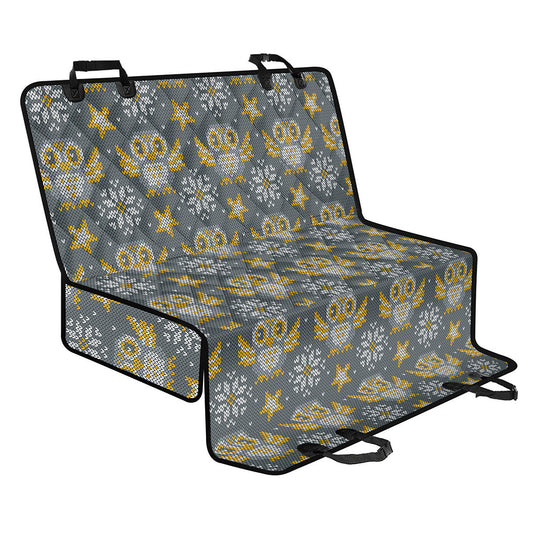 Owl Knitted Pattern Print Pet Car Back Seat Cover