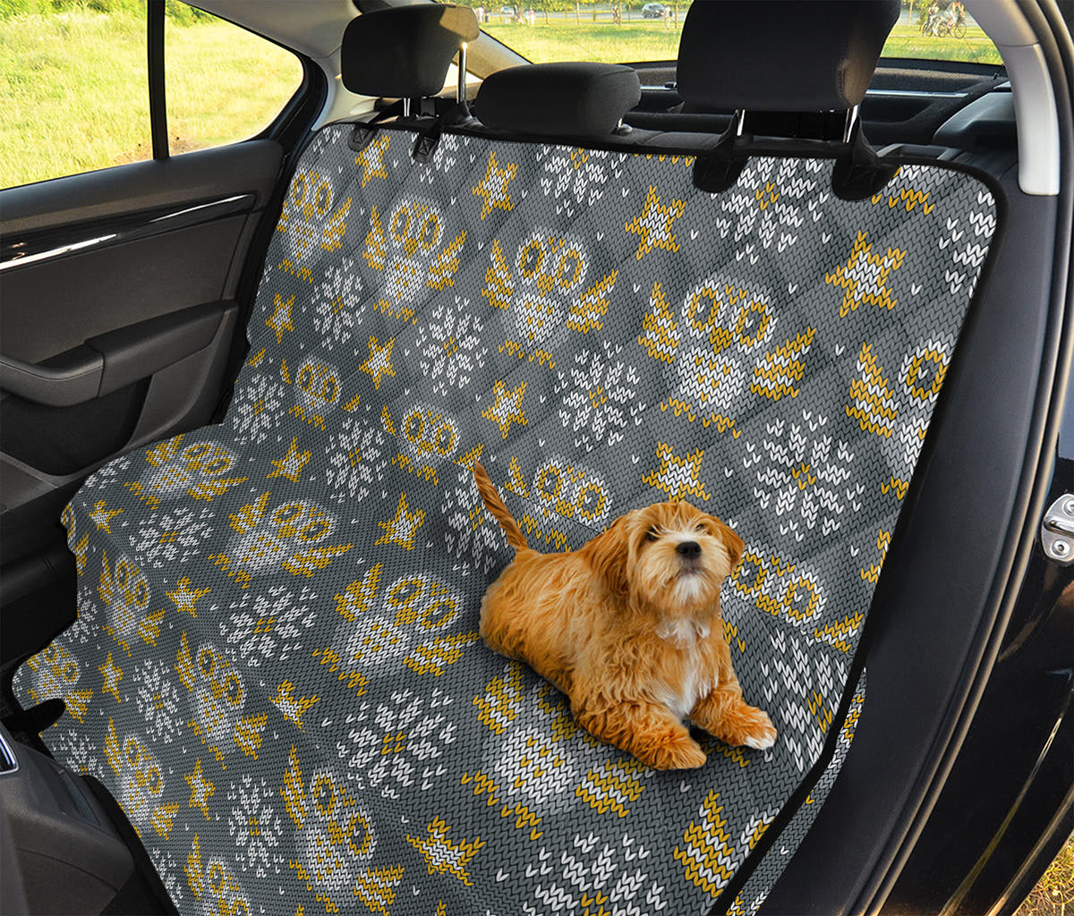 Owl Knitted Pattern Print Pet Car Back Seat Cover