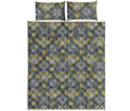 Owl Knitted Pattern Print Quilt Bed Set