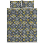 Owl Knitted Pattern Print Quilt Bed Set