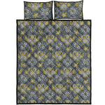 Owl Knitted Pattern Print Quilt Bed Set