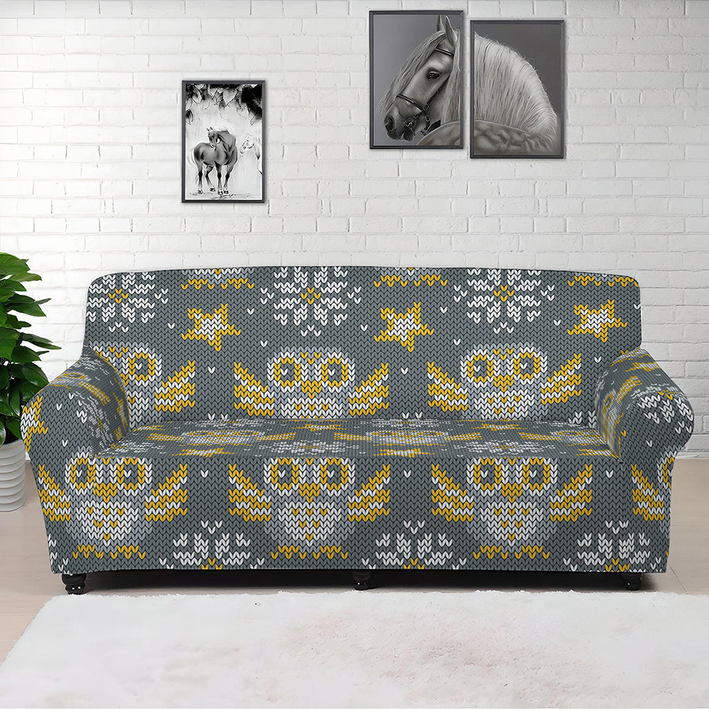 Owl Knitted Pattern Print Sofa Cover