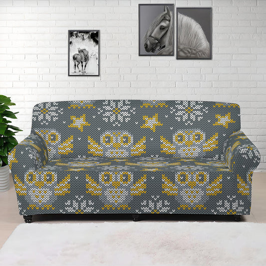 Owl Knitted Pattern Print Sofa Cover