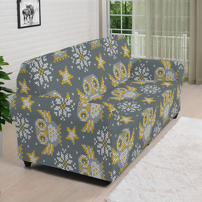 Owl Knitted Pattern Print Sofa Cover