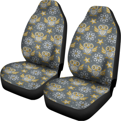 Owl Knitted Pattern Print Universal Fit Car Seat Covers