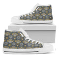 Owl Knitted Pattern Print White High Top Sneakers