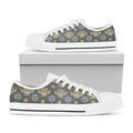 Owl Knitted Pattern Print White Low Top Sneakers