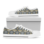 Owl Knitted Pattern Print White Low Top Shoes