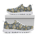 Owl Knitted Pattern Print White Running Shoes