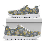 Owl Knitted Pattern Print White Sneakers
