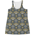 Owl Knitted Pattern Print Women's Racerback Tank Top