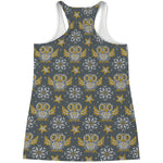 Owl Knitted Pattern Print Women's Racerback Tank Top