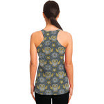 Owl Knitted Pattern Print Women's Racerback Tank Top