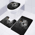 Owl Portrait Print 3 Piece Bath Mat Set