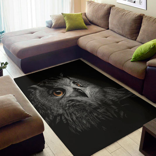 Owl Portrait Print Area Rug