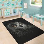 Owl Portrait Print Area Rug