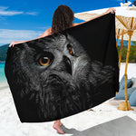 Owl Portrait Print Beach Sarong Wrap