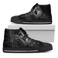 Owl Portrait Print Black High Top Sneakers