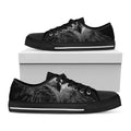 Owl Portrait Print Black Low Top Sneakers