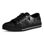 Owl Portrait Print Black Low Top Shoes