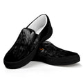 Owl Portrait Print Black Slip On Sneakers