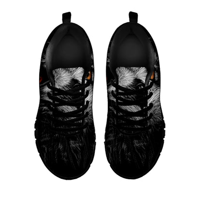 Owl Portrait Print Black Sneakers