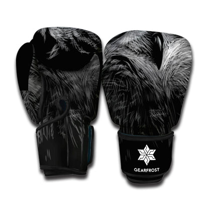 Owl Portrait Print Boxing Gloves