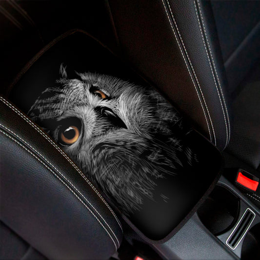 Owl Portrait Print Car Center Console Cover