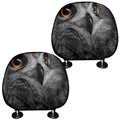 Owl Portrait Print Car Headrest Covers