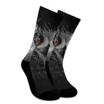 Owl Portrait Print Crew Socks