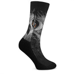 Owl Portrait Print Crew Socks