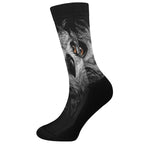 Owl Portrait Print Crew Socks