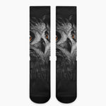 Owl Portrait Print Crew Socks