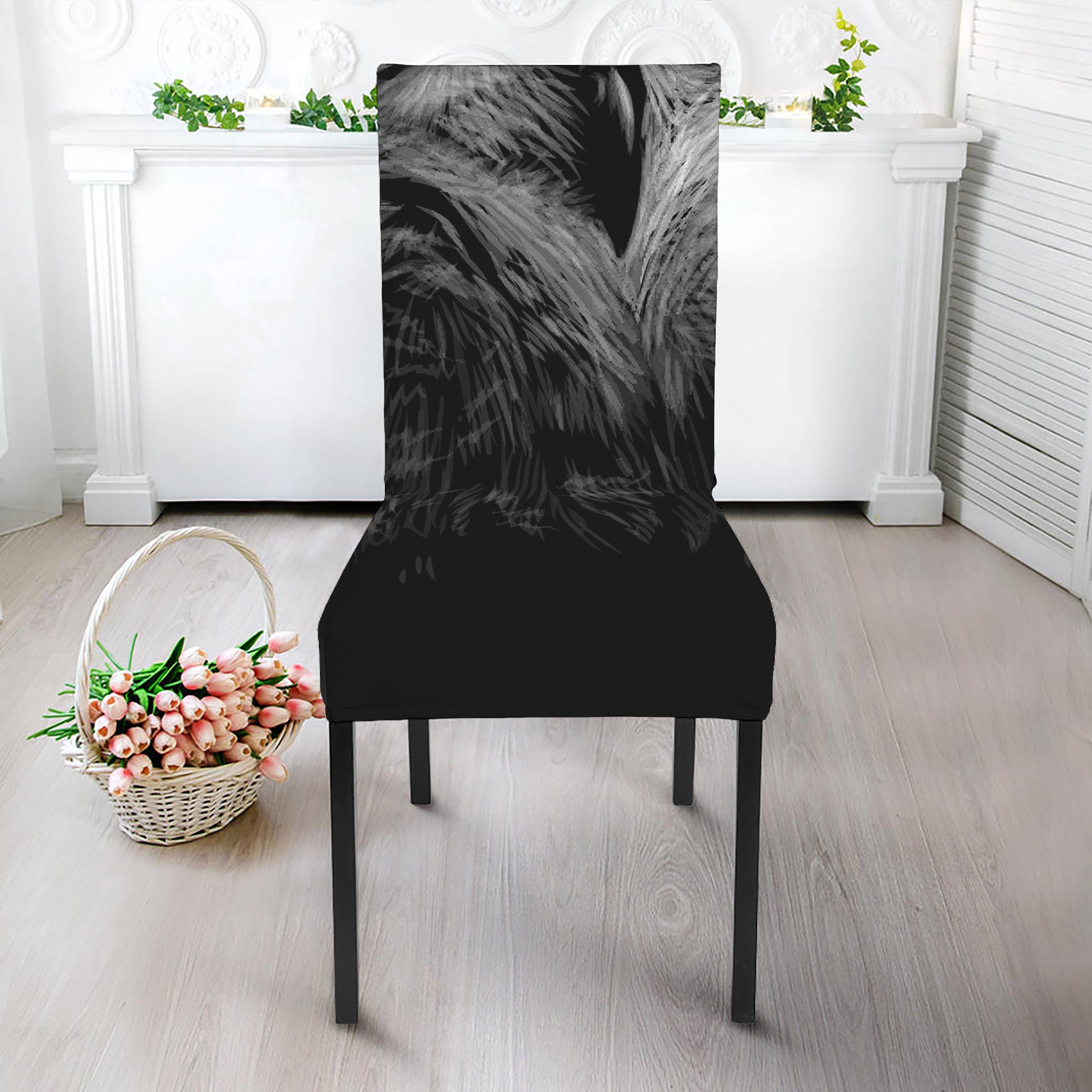 Owl Portrait Print Dining Chair Slipcover