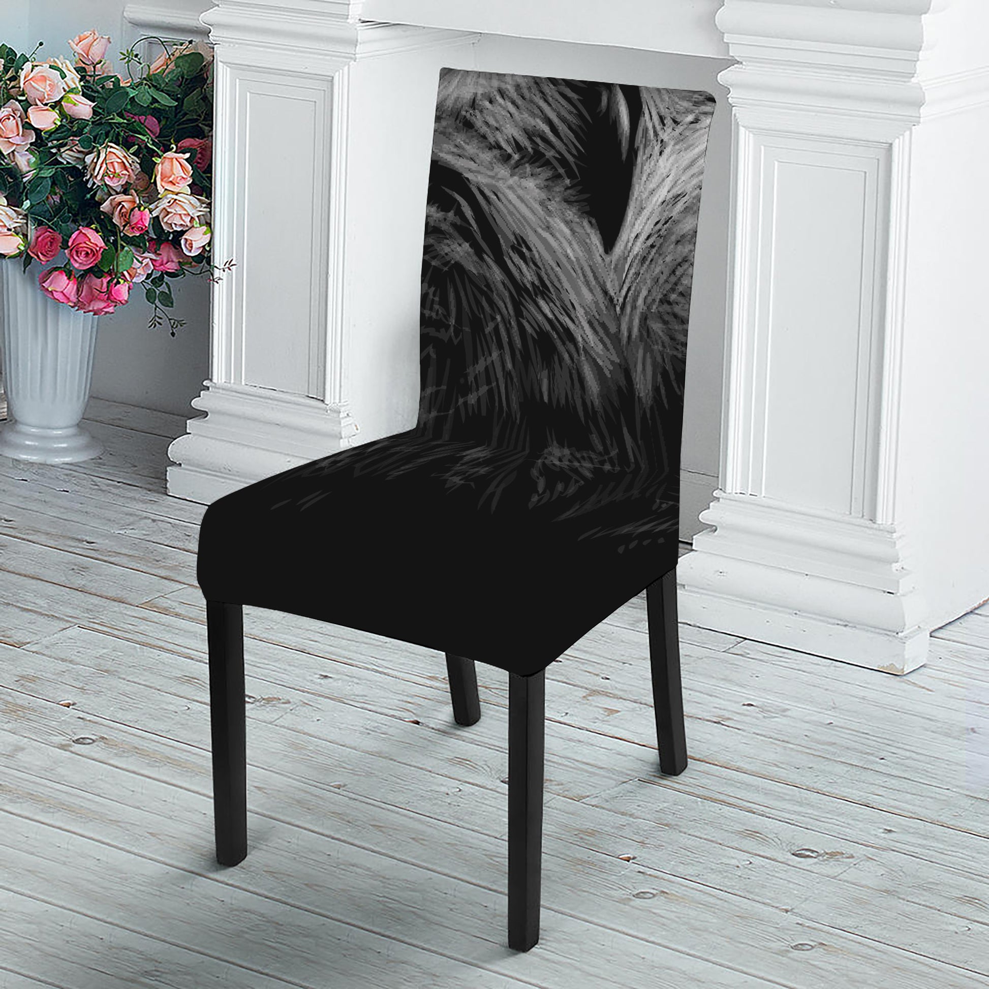 Owl Portrait Print Dining Chair Slipcover