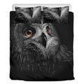Owl Portrait Print Duvet Cover Bedding Set