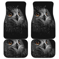 Owl Portrait Print Front and Back Car Floor Mats